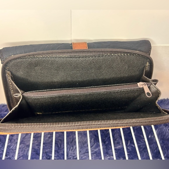 Leather wallet / spacious / Brown / Blue / Hand-tooled Artesanal / México (B) - Picture 6 of 9